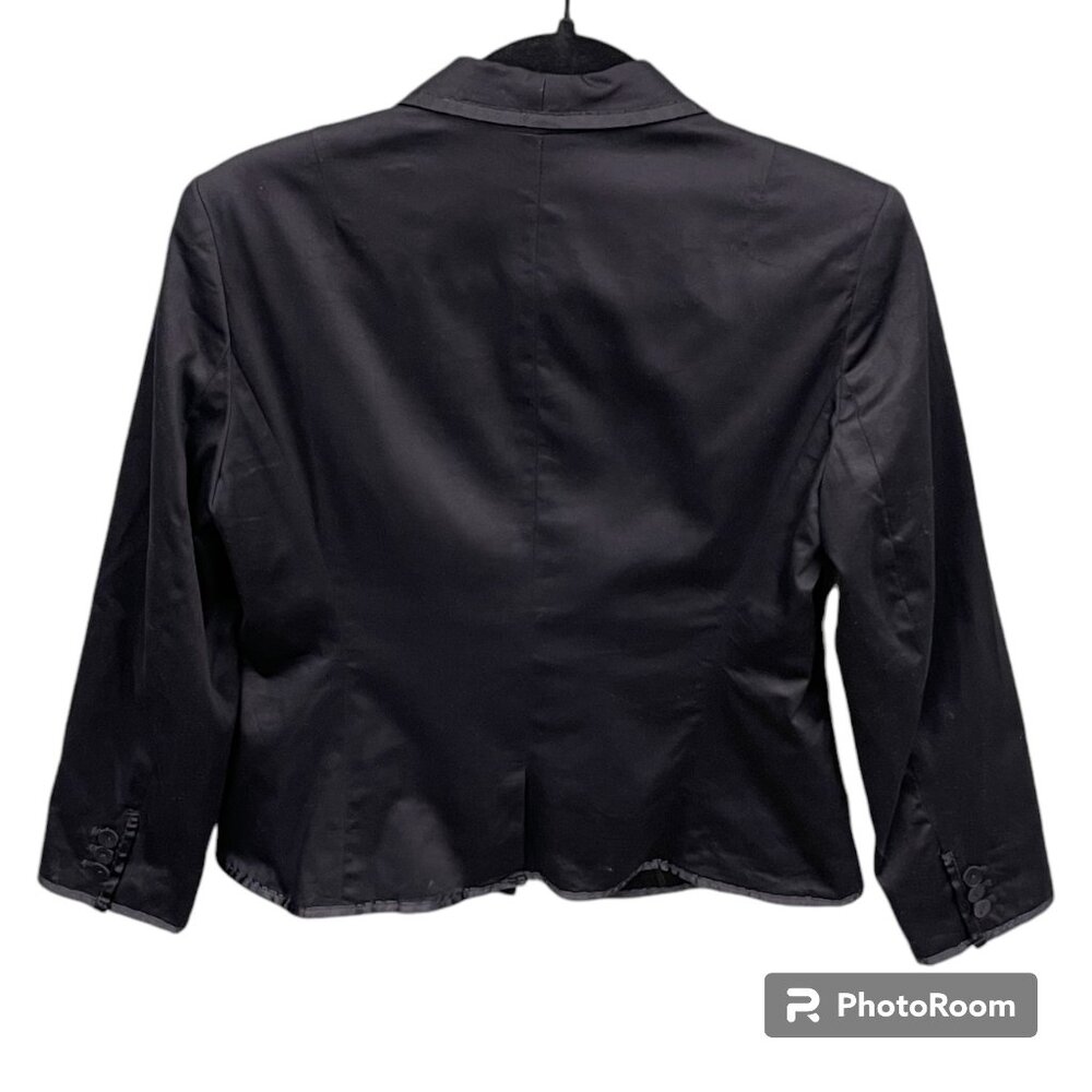 CALVIN KLEIN Women's EUC One-Button Lined‎ Black Blazer | Size 6 - Picture 3 of 11